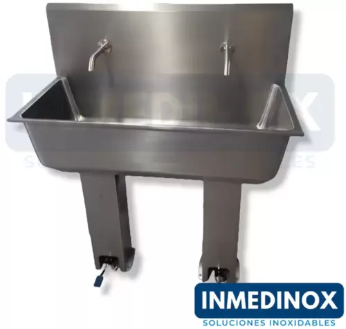 Lavamanos doble en acero inoxidable