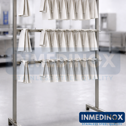 Soporte para delantales en acero inoxidable
