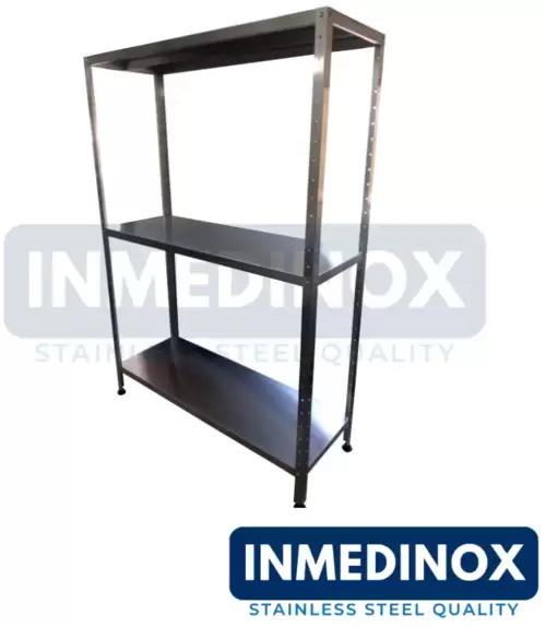 Estantería modular lisa en acero inoxidable